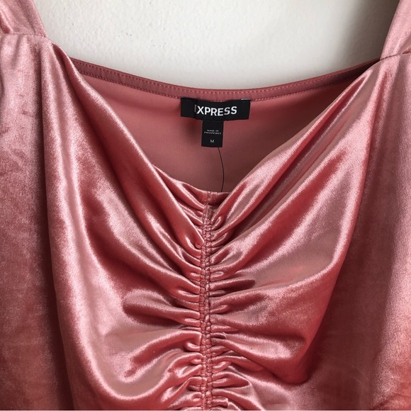 NWT Express Pink Velvet Long Sleeve Blouse - Picture 5 of 11